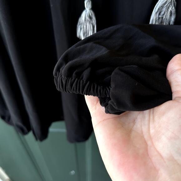 Dennis Basso Sz XL Black Knit Tie Front Relaxed Fit Tunic QVC Nautical Casual - Picture 4 of 7